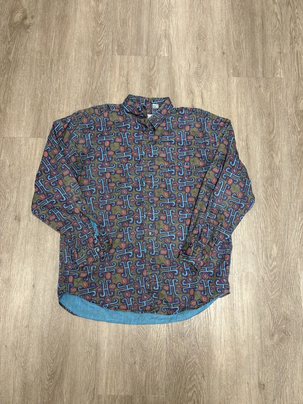 Vintage Psychedelic Aztec Western button Up Shirt
